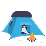 illustration showing comfortable nature stay.